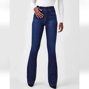 SPANX Everywear Flare High Rise Denim Jeans Midnight Shade Size 1X